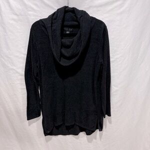 Barefoot Dreams CozyChic Ultra Lite Black Cowl Neck Sweater Medium Lounge Boho